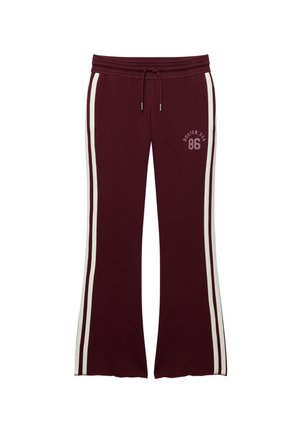 Superdry & Co, SUPERDRY ATHLETIC ESSENTIALS STRIPE FLARE JOGGERS.. - Træningsbukser - port red