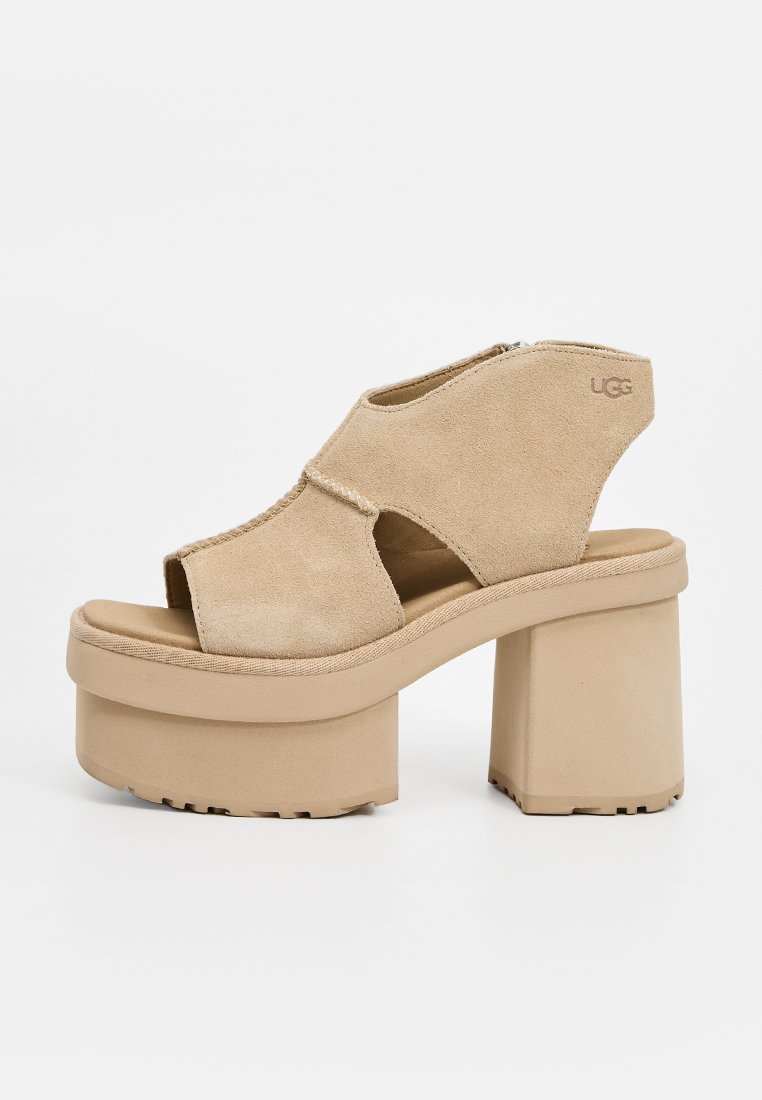 Ugg Sandalen met plateauzool donkerbruin