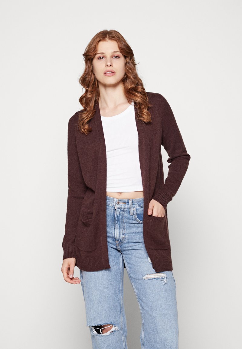 ONLY ONLLESLY OPEN - Chaqueta de punto - black coffee