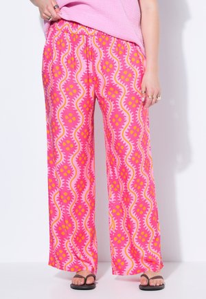 Studio Untold HOSE, WIDE LEGS, HIGH WAIST, ALLOVERPRINT - Kalhoty - neon pink