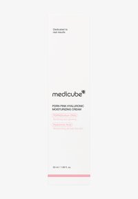 Biały prostokątny tubek na różowy nawilżający krem z kwasem hialuronowym Medicube PDRN z czarnym i różowym tekstem. Pojemność: 50 ml / 1.69 fl. oz.