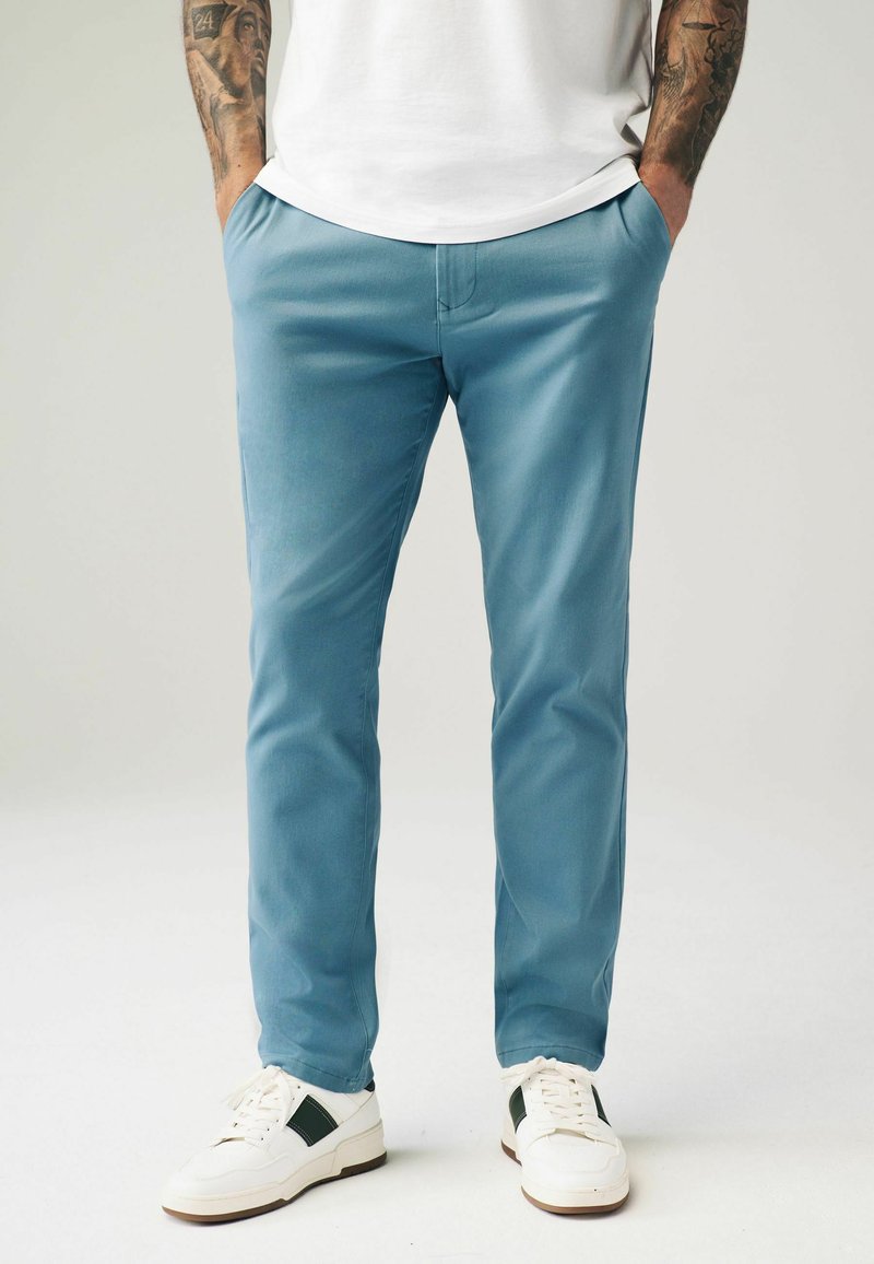 Next SLIM FIT STRETCH - Chino hlače - light blue