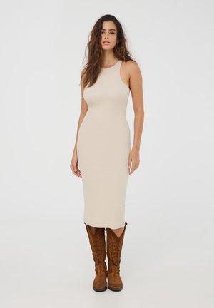 WITH AMERICAN NECKLINE - Vestito di maglina - grigio perla