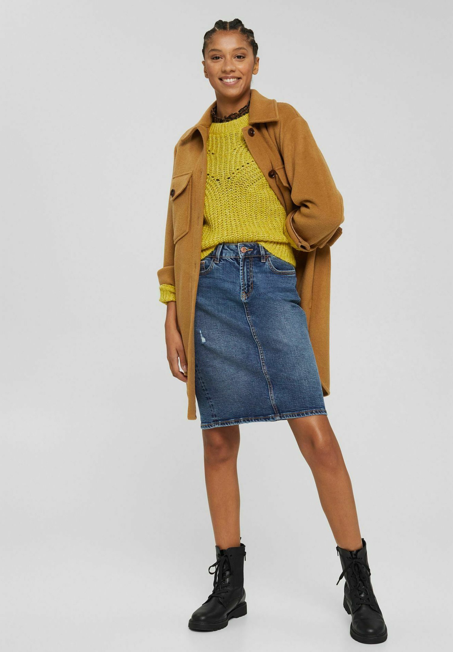 Esprit Gonna di jeans - blue dark washed/blu scuro screziato - Zalando.it