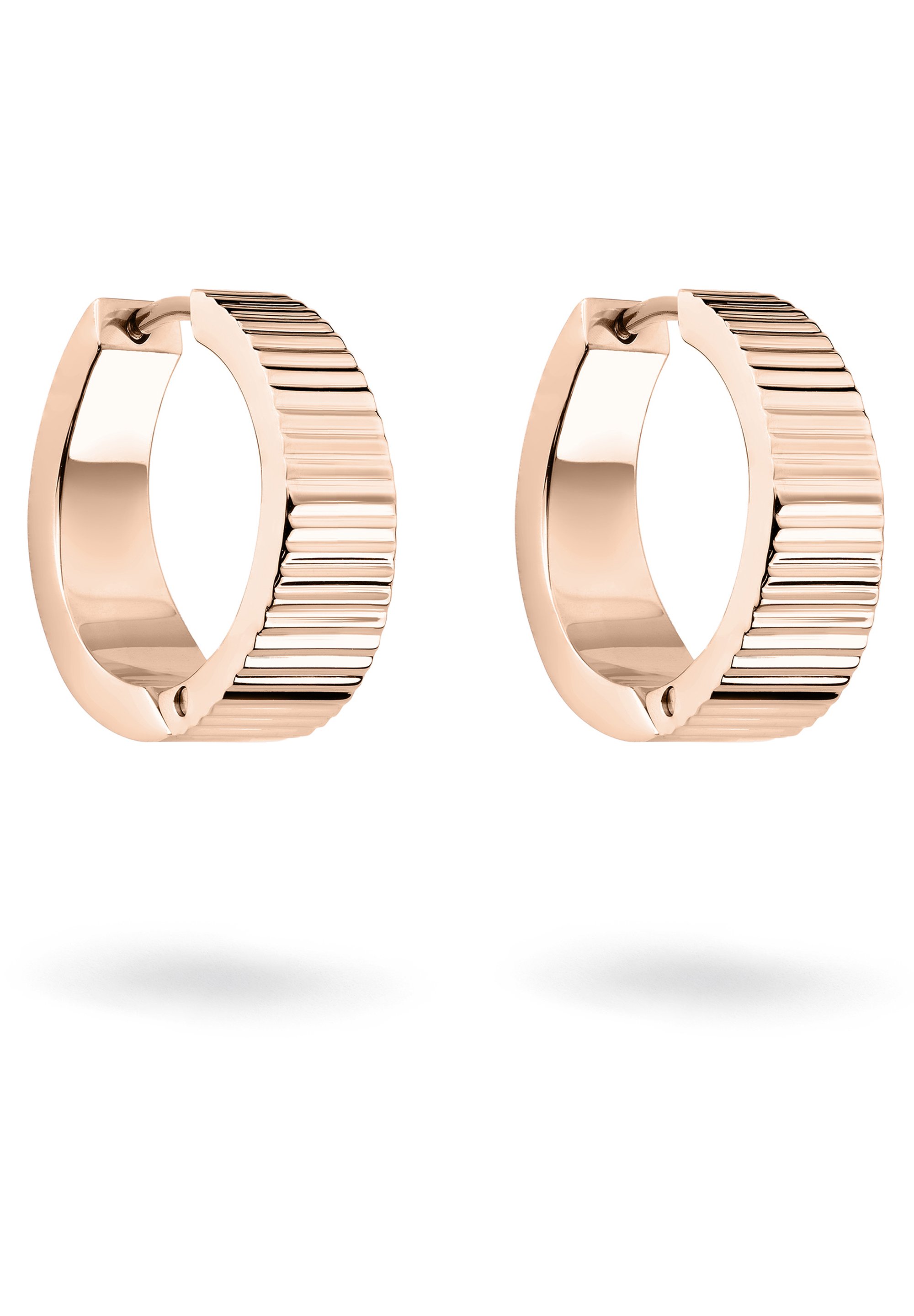 Liebeskind Berlin Orecchini A Perno A Cuore In Acciaio Inox IP Oro Rosa, 0,5 Cm, Con Chiusura A Farfalla