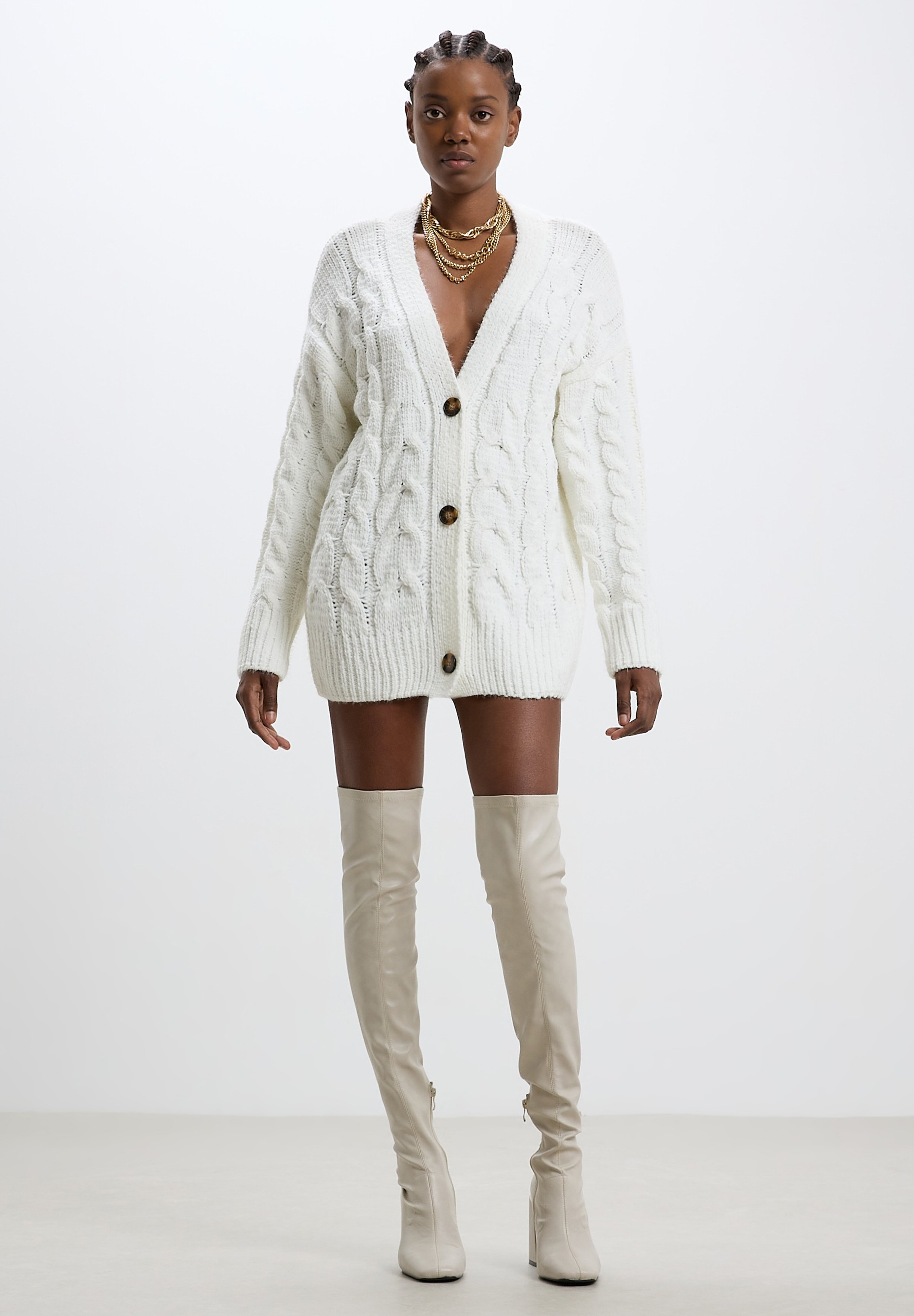 Cardigan Blanc à Motif Tresse North Sails - Taille S - Coton Mélangé - Coupe Comfortable