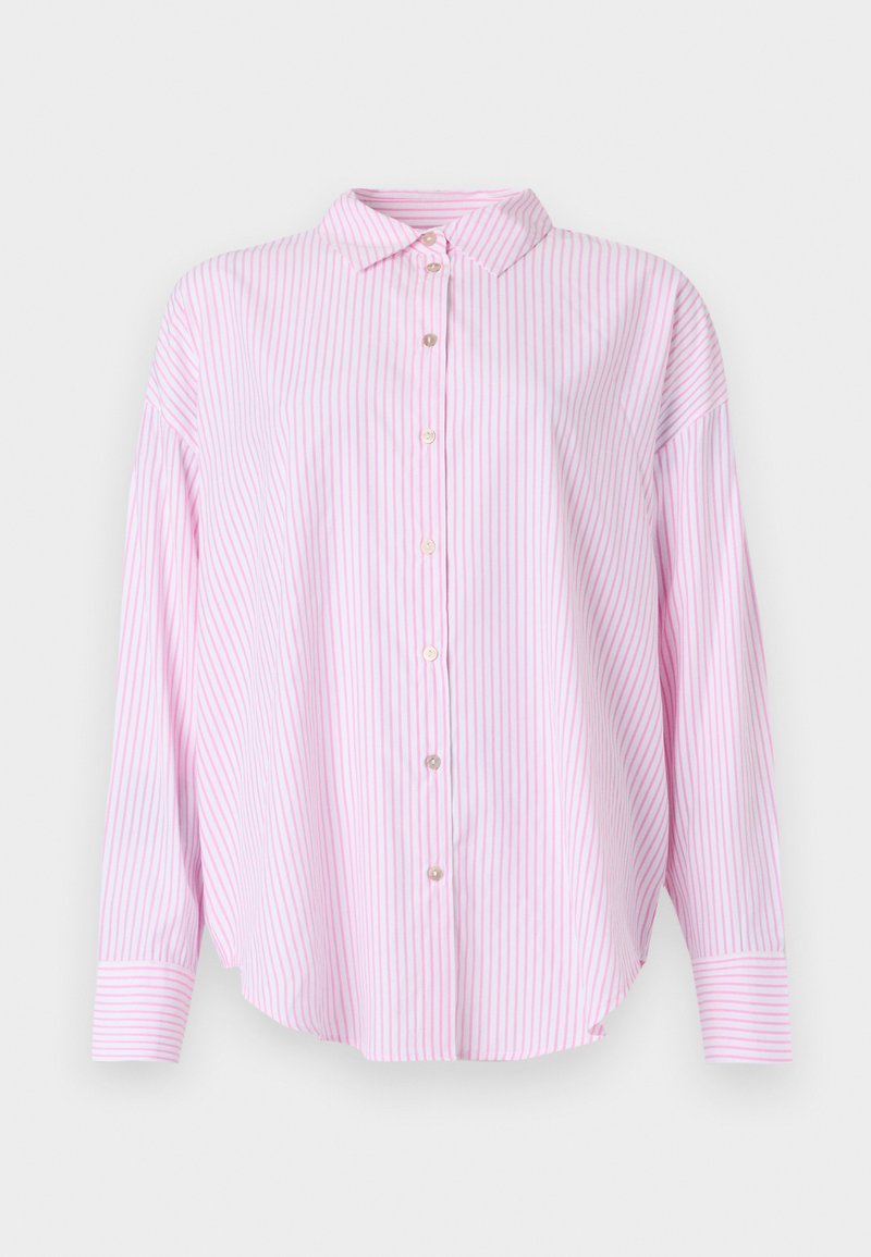Vero Moda NORA LS OVERSIZE WVN NOOS - Camicia - bright white/bon bon/bianco Vero Moda NORA LS OVERSIZE WVN NOOS - Camicia - bright white/bon bon/bianco