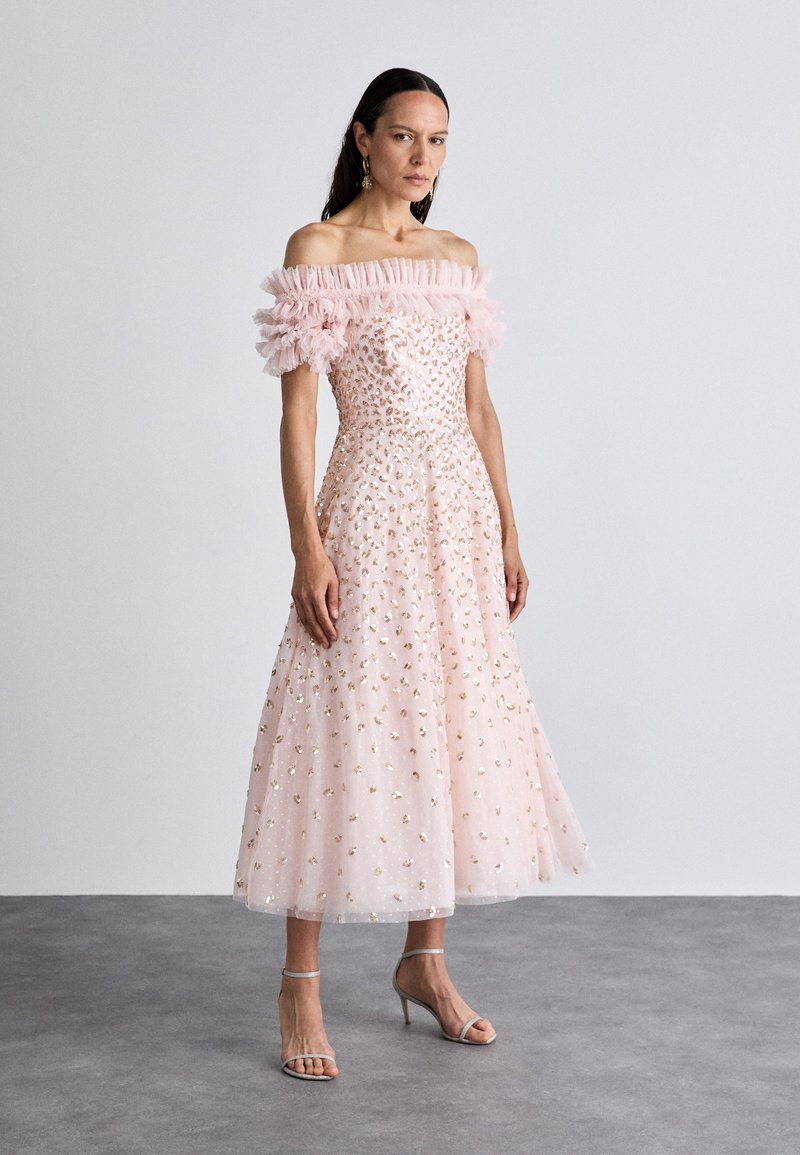 Needle & Thread AUTUMN LEAVES OFF SHOULDER BALLERINA DRESS - Occasion wear  - dusk pink/caramel/light pink - Zalando.ie