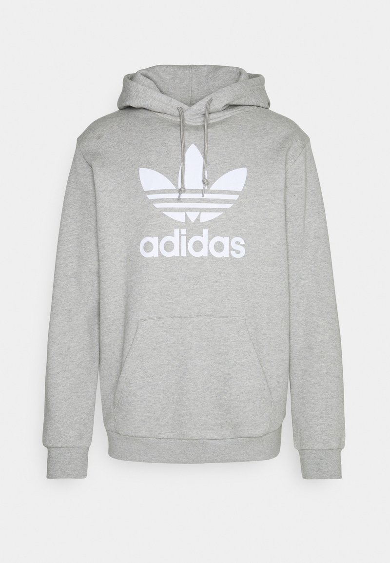 adidas trefoil hoodie grey