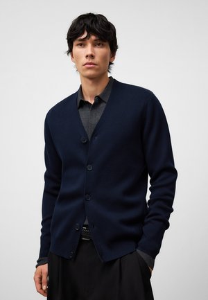 V-NECK - Strickjacke - navy blue