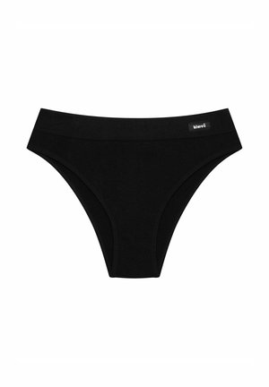 Black women's brief made from soft, stretchy fabric. Features a smooth waistband and minimal stitching, offering a streamlined design.