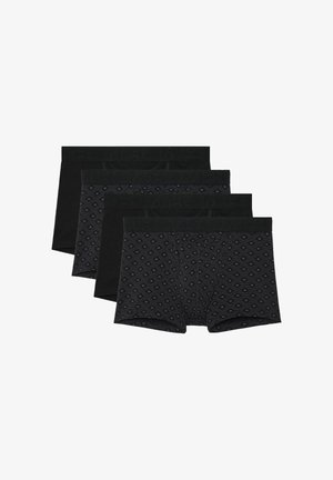 Zestaw bokserków w kolorze czarnym, z jednolitymi kolorami i wzorem geometrycznym. Miękki materiał, elastyczny pas i dopasowany krój dla maksymalnego komfortu.