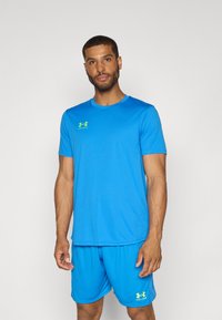 Under Armour TRAIN - T-Shirt sport - blue atlantis/high vis yellow