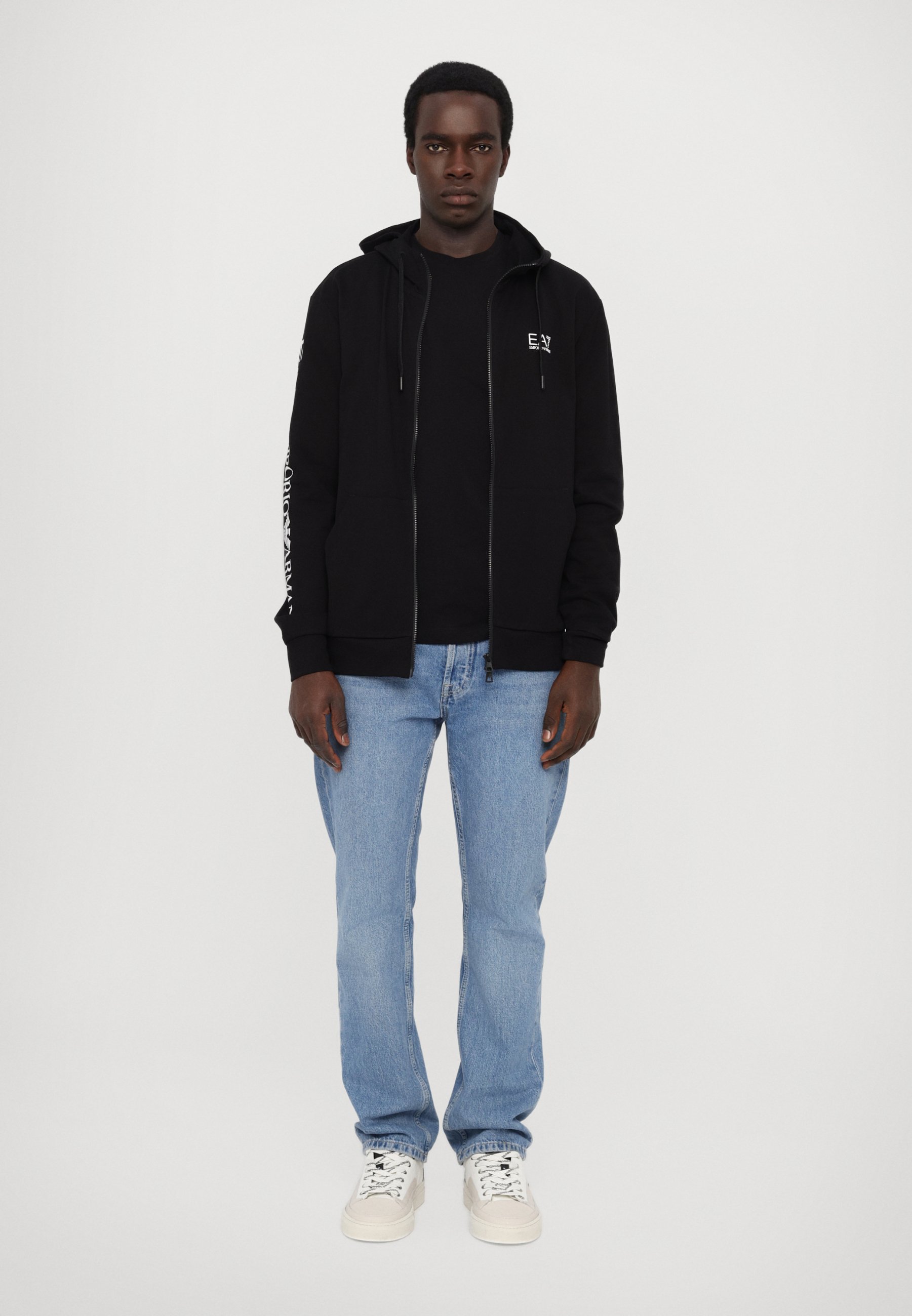 EA7 Emporio Armani UNISEX - Hoodie - black/white/black - Zalando.ie
