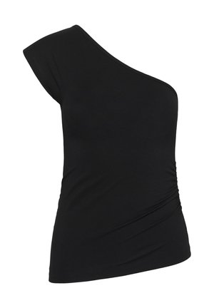 Kaffe, KAMAGGIE ONE SHOULDER TOP - T-shirt imprimé - black deep