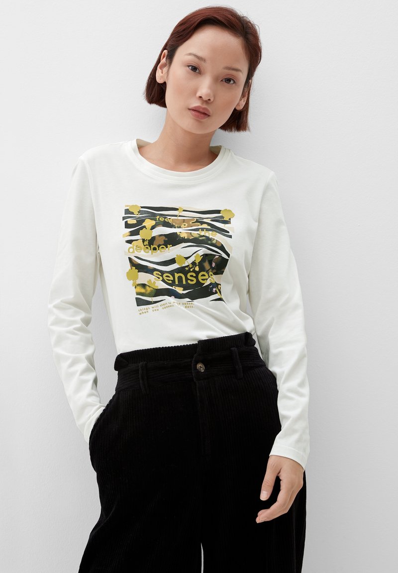 s.Oliver PRINT MIT 3/4 ÄRMELN - Langarmshirt - ecru