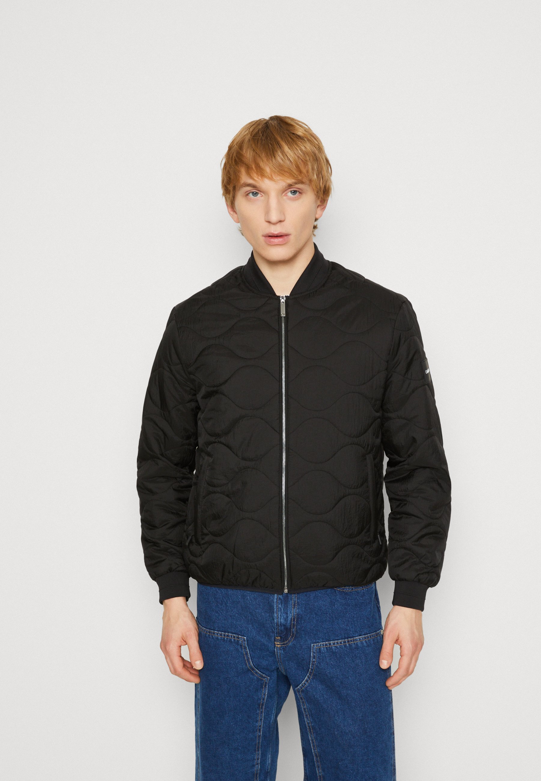 black calvin klein bomber jacket