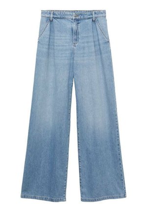 Mango WIDELEG PLEATED - Jeans a sigaretta - blue