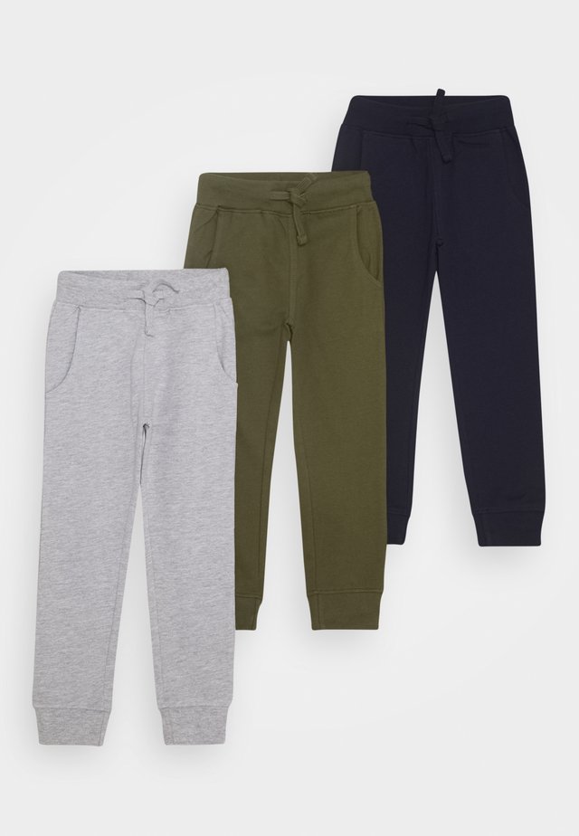 BASIC BOYS 3 PACK - Pantalon de survêtement - light grey/khaki/dark blue