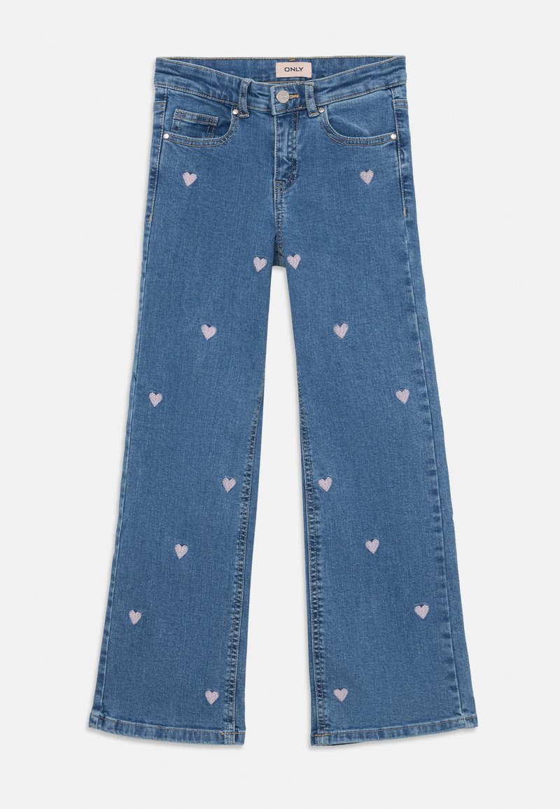 ONLY MINI KMGJUICY WIDE LEG HEART - Džínsy voľného strihu - light medium blue denim