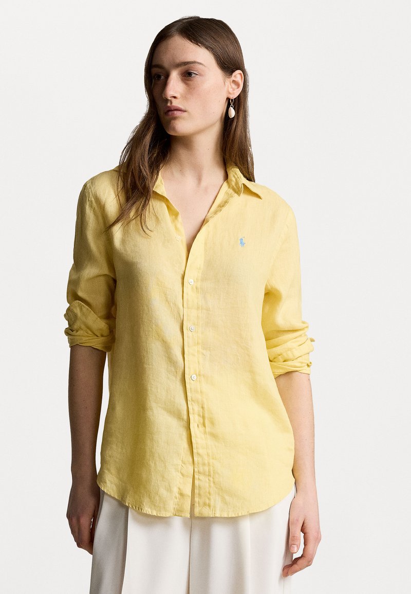 Polo Ralph Lauren - LONG SLEEVE BUTTON FRONT - Bluza z gumbi - banana peel, Povečajte