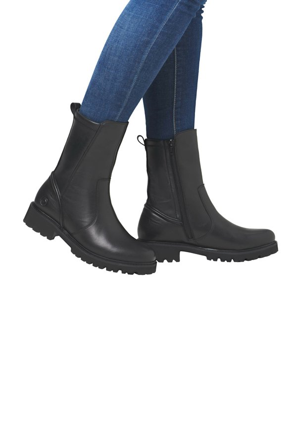 Plateaustiefelette - stahlschwarz