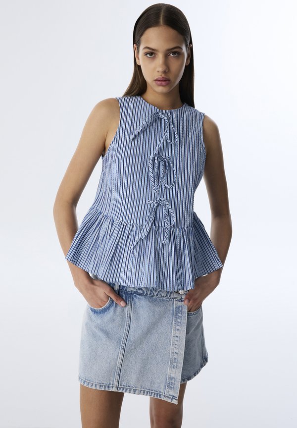 STRIPED PATTERN PEPLUM - Bluse