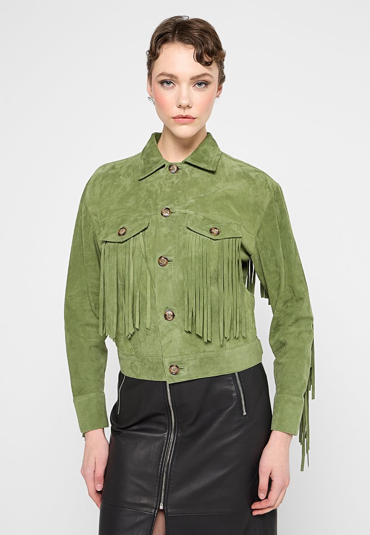 MOSCHINO JEANS Leren jas groen MOSCHINO JEANS Leren jas groen