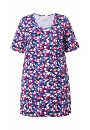 Ulla Popken, LONG A-LINIE RUNDHALS HALBARM - T-shirts print - black