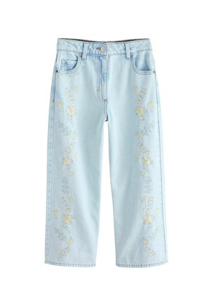Next, REGULAR FIT - FLORAL EMBROIDERED WIDE   - Straight leg jeans - light blue