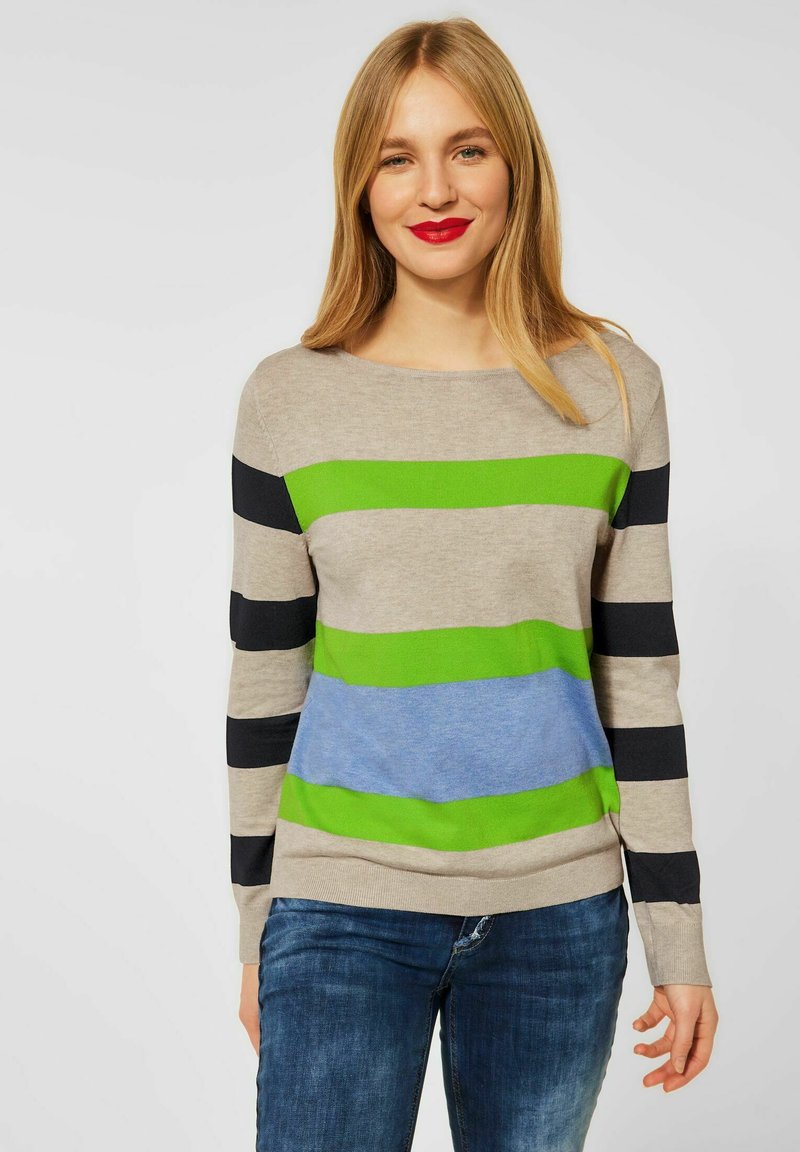 Damen Strickjacken | Street One Strickpullover beige/camel - YK82111 Damen Strickjacken | Street One Strickpullover beige/camel - YK82111