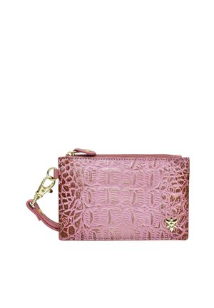 Portemonnee - croc embossed blush gold