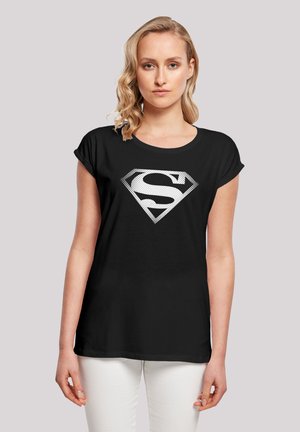 EXTENDED SHOULDER DC COMICS SUPERMAN SPOT LOGO - Print T-shirt - black