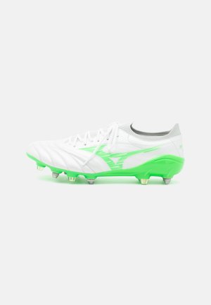 Mizuno MORELIA NEO IV Β ELITE MIX - Scarpe da calcio per terreno morbido - white/neon green/cool gray