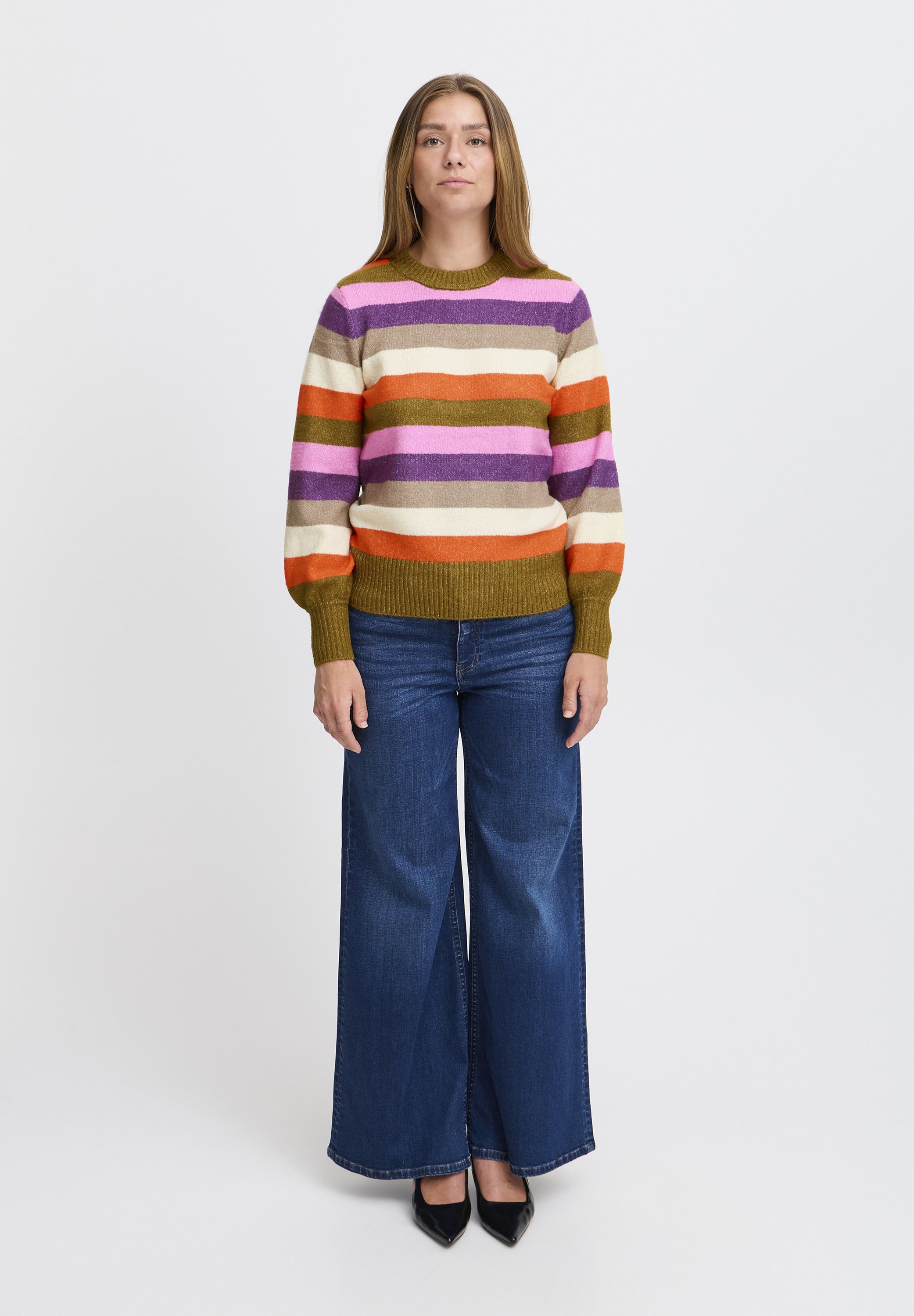 売れ筋商品|||イチ ニット&セーター レディース アウター IHEDEN - Jumper - green mix color stripe ICHI IHEDEN - Jumper - green mix color stripe/green - Zalando