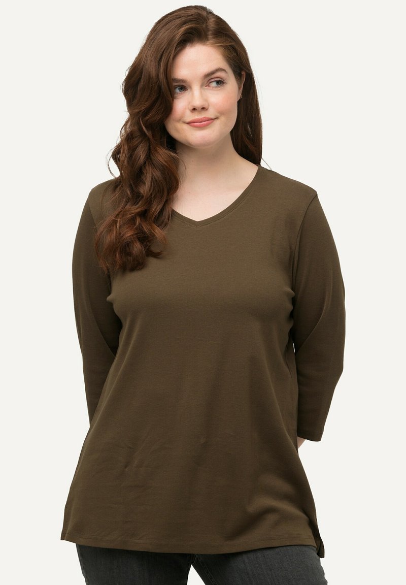 Ulla Popken GROSSE GRÖSSEN - Langarmshirt - dark brown