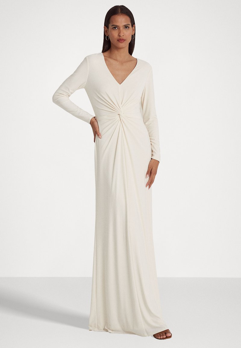 Lauren Ralph Lauren NADIRA LONG SLEEVE GOWN - Robe en jersey - mascarpone cream/beige - ZALANDO.BE