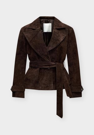 Vero Moda, VMJANICEBETTY SUEDE JACKET LCS - Veste en similicuir - chocolate torte