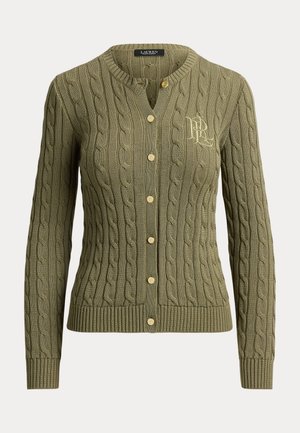 Lauren Ralph Lauren, CABLE-KNIT COTTON-BLEND CARDIGAN - Ζακέτα - light agave