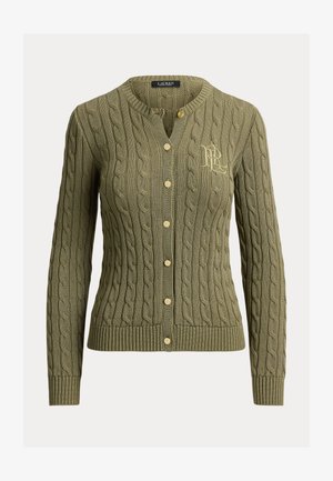 Lauren Ralph Lauren, CABLE-KNIT COTTON-BLEND CARDIGAN - Ζακέτα - light agave