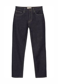 Unselected, dark blue denim