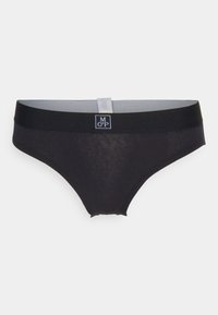 Svarte bomullstruser med bred elastisk midjebånd som har et logo-patch. Glatt tekstur og tettsittende design som er egnet for hverdagsbruk.