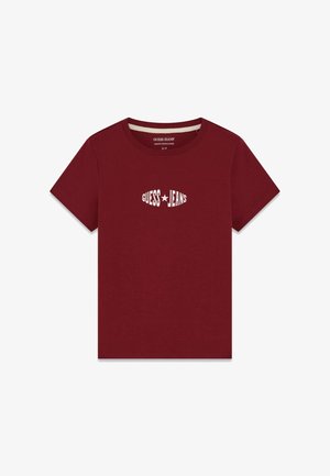 Guess Jeans, BEDRUCKTES, SCHMAL GESCHNITTENES T-SHIRT - T-shirt imprimé - rot