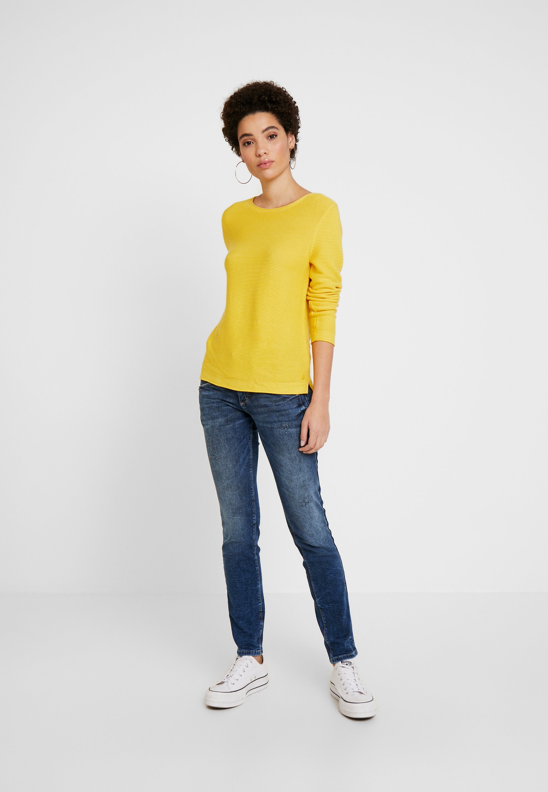 TOM TAILOR NEW OTTOMAN Strikkegenser jasmine yellow TOM TAILOR NEW OTTOMAN - Strikkegenser - jasmine yellow