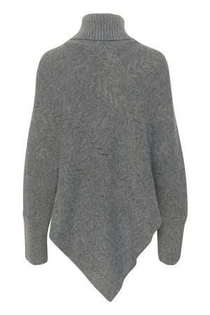 Cream HOLIDAY TURTELNECK PONCHO - Cape - asphalt melange