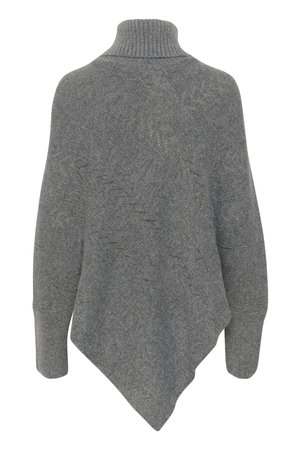 HOLIDAY PONCHO - Kapper - asphalt melange