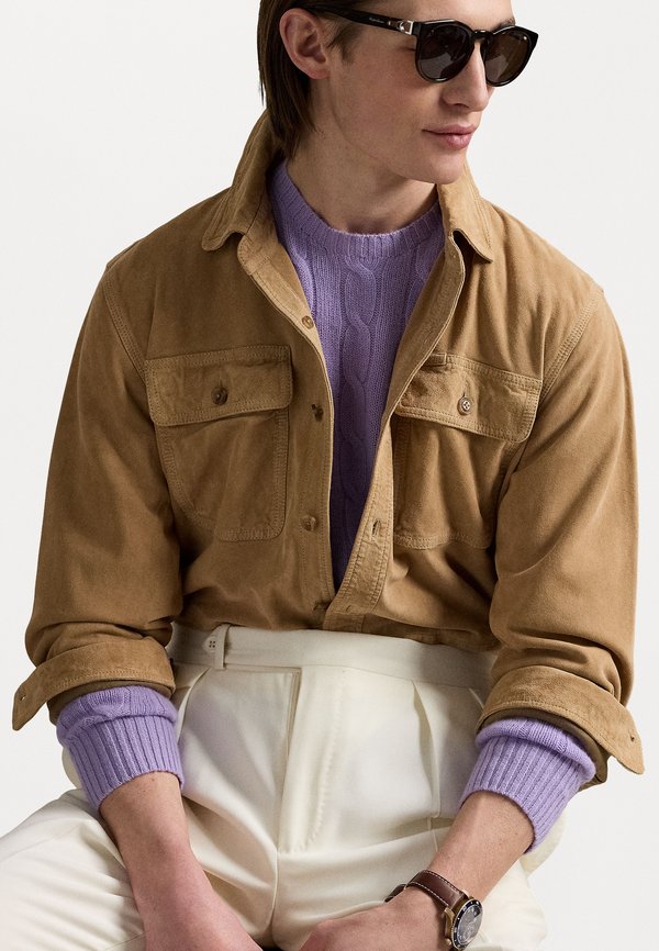 SUEDE SHIRT JACKET - Leather jacket - berkshire tan4