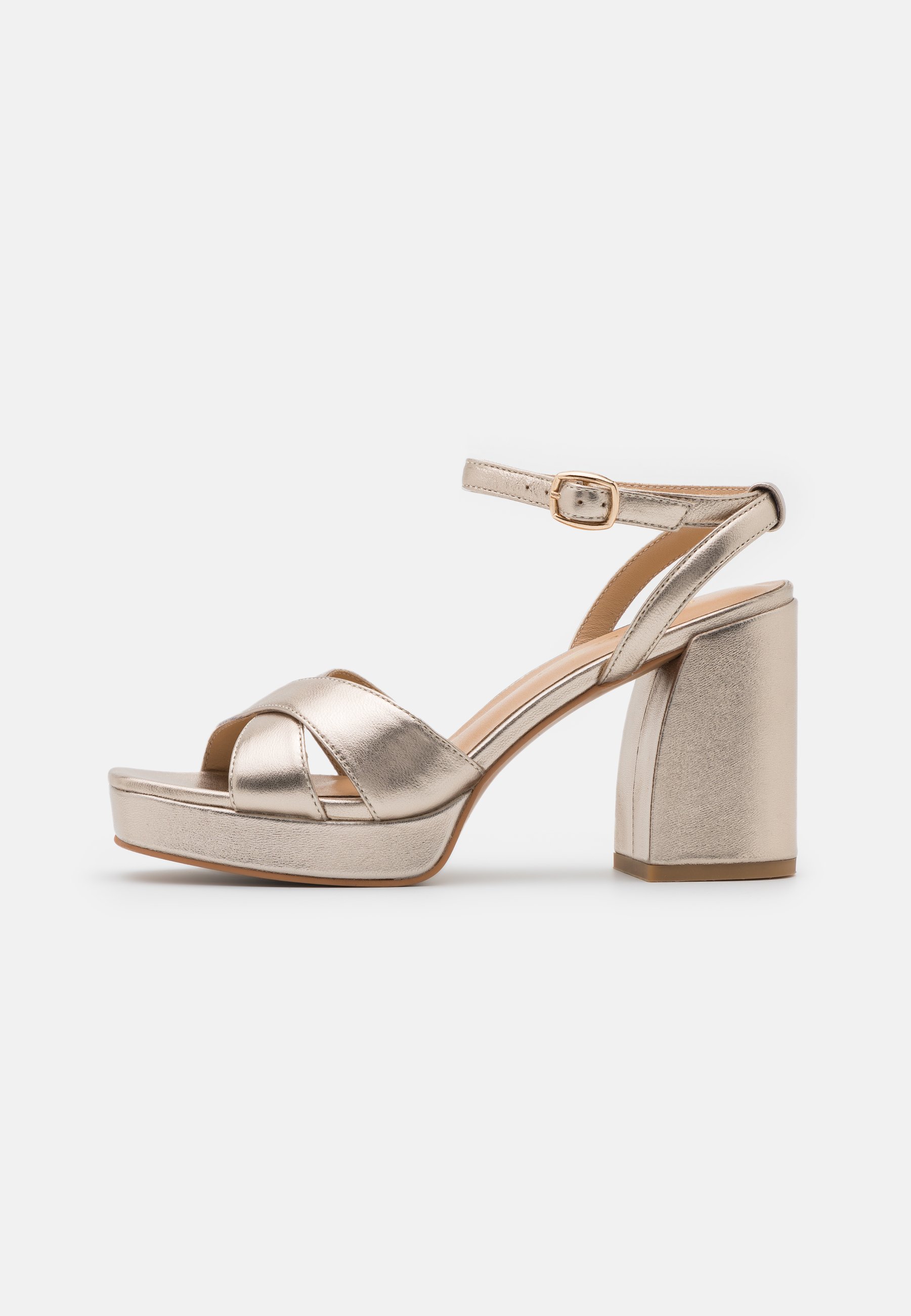 sandale plateforme or