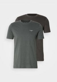 LOGO PRINT 2 PACK - Paprasti marškinėliai - dark green/dark grey
