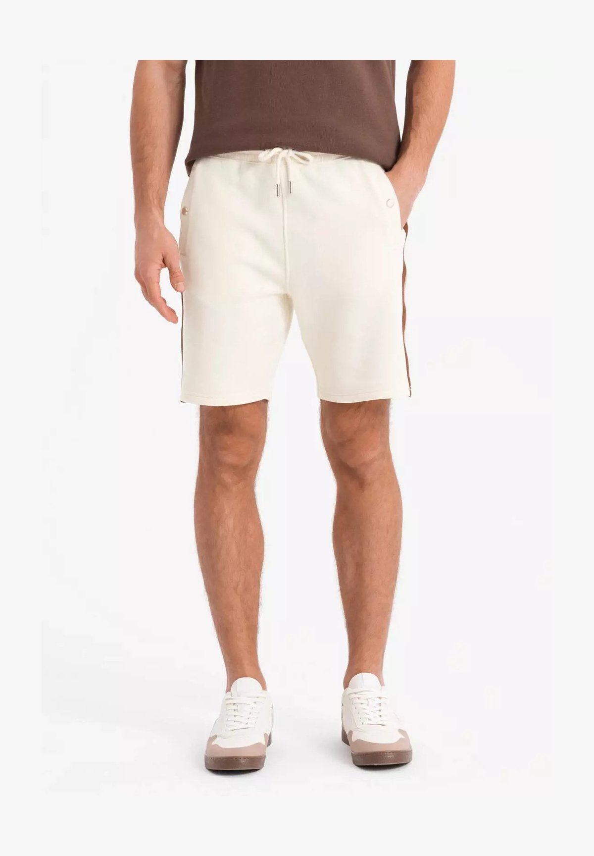 Noroze Pantaloncini Estivi Uomo In Cotone – Nero, Taglia W32, Con Elastico E Cordoncino, Tasche Laterali